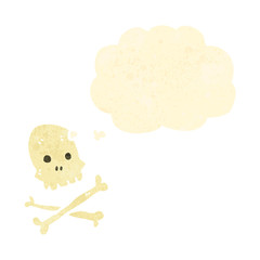 retro cartoon skull and crossbones symbol