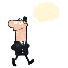 retro cartoon walking businessman