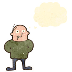 retro cartoon happy man