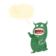 retro cartoon talking alien