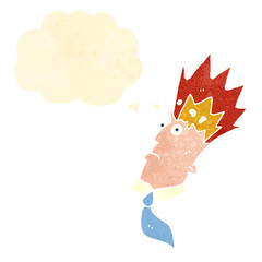 retro cartoon man with exploding head