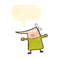 retro cartoon woman with speech bubble