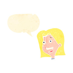 retro cartoon happy  woman