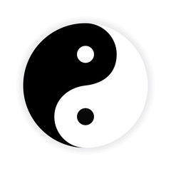 Yin Yang symbol tattoo. Vector.