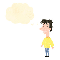 retro cartoon man thinking
