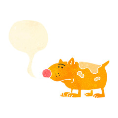 retro cartoon worried dog