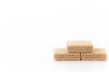 coffee wafer on white background
