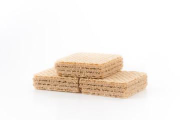 coffee wafer on white background