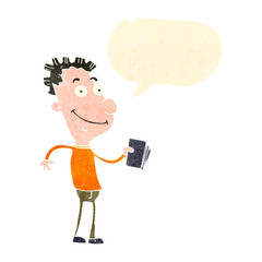retro cartoon man holding book