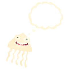 retro cartoon jellyfish