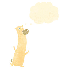 Fototapeta premium retro cartoon polar bear with thought bubble