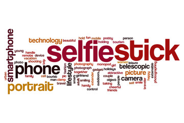 Selfie stick word cloud concept