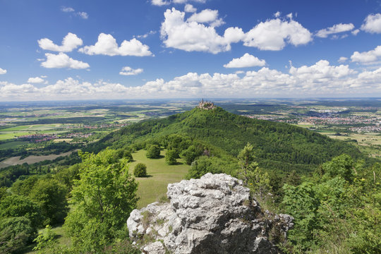 Burg Hohenzollern Castle, Zollernalb, Schwaebische Alb (Swabian Alb), Baden Wurttemberg, Germany