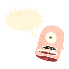 retro cartoon mutant head