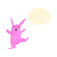 retro cartoon dancing pink rabbit