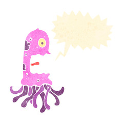 retro cartoon squid