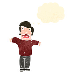retro cartoon shocked man