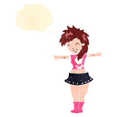 retro cartoon rock girl