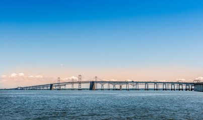 Fototapeta na wymiar Chesapeake Bay Bridge in Marland