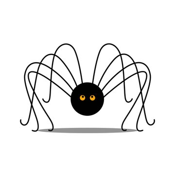 Vector Illustration of a Black Spider