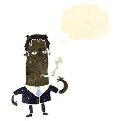 retro cartoon man smoking cigarette