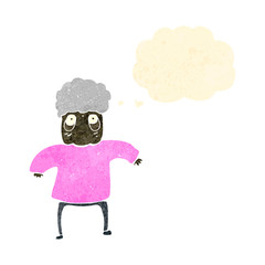 retro cartoon old lady