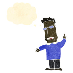 retro cartoon man with thought bubble