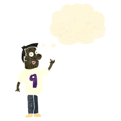 retro cartoon man wearing shirt with number,nine