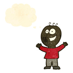 retro cartoon happy man