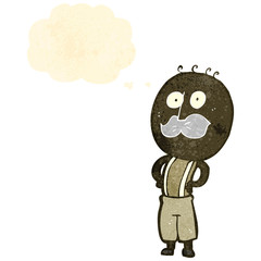 retro cartoon old mustache man