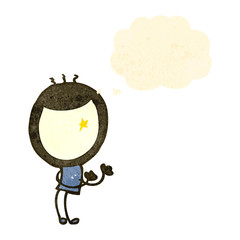 retro cartoon grinning man