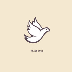 Dove of Peace. vector icons set