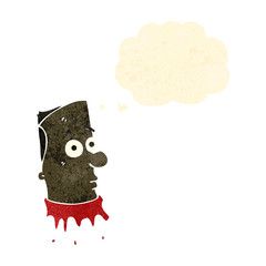 retro cartoon bloody severed head