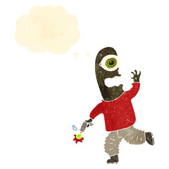 retro cartoon alien man