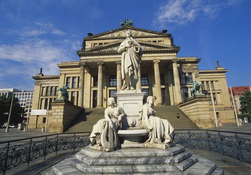 Statue of Friedrich Schiller and the Schauspielhaus, Gendarmenmarkt, Berlin, Germany