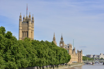 The Houses of Parliament in London in August.