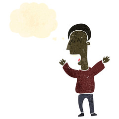 retro cartoon man with thought bubble