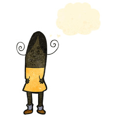 retro cartoon girl with idea