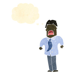 retro cartoon shrugging businessman