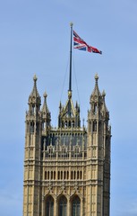 The Houses of Parliament in London in August.