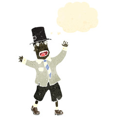 retro cartoon crazy down and out man