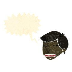 retro cartoon talking boy