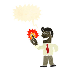 retro cartoon man with great idea
