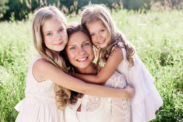 Happy family outdoors