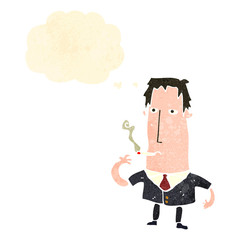 retro cartoon smoking man