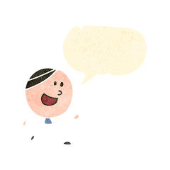 retro cartoon happy doodle man