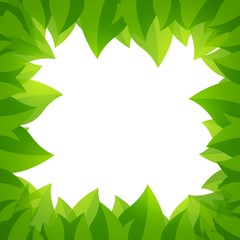 Vector Illustration of a Background with Green Leaves