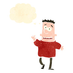 retro cartoon waving man