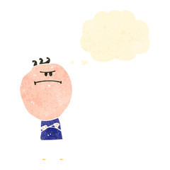 retro cartoon grumpy man