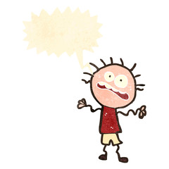 retro cartoon stressed out man